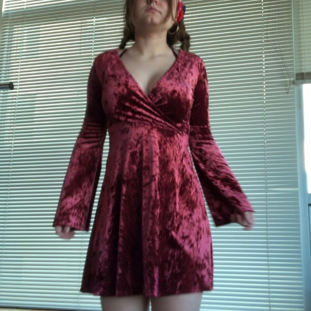 Red velvet dress